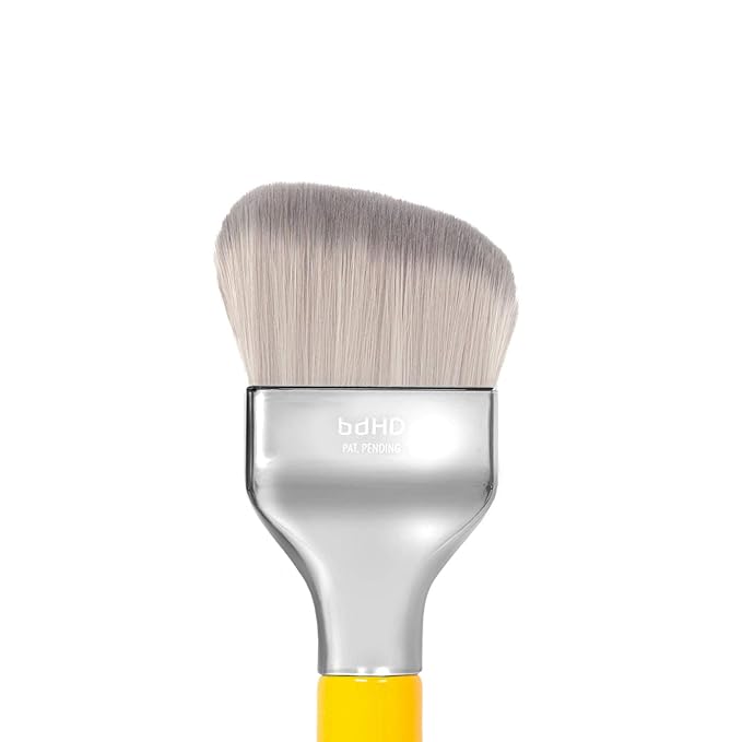 Bdellium Tools Professional Makeup Brush - Studio Series 971 Large Slanted Double Dome Blender - With Soft Synthetic Fibers, For Quick & Easy Application and Blending (Yellow, 1pc)-Velvo Beauty