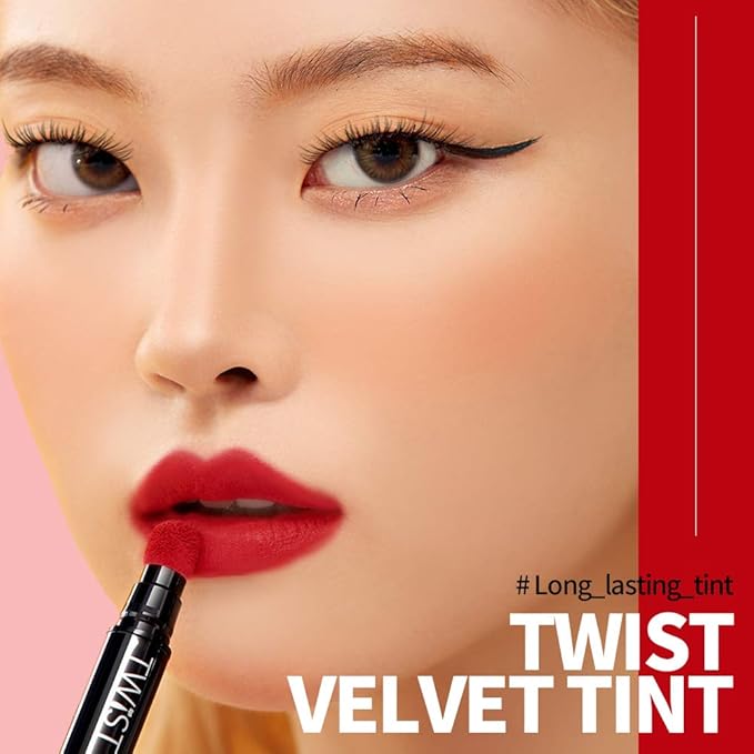 PASSIONCAT Long Lasting Lip Stain for Lips and Cheek Tint | High Pigment Color | lightweight Matte Finish | Weightless | Full Coverage | Twist Velvet Tint #2 (No.2)-Velvo Beauty