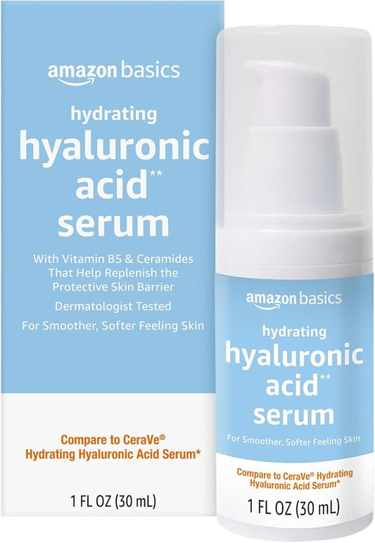 Amazon Basics Hydrating Hyaluronic Acid Serum, 1 Fluid Ounce, 1-Pack-Velvo Beauty
