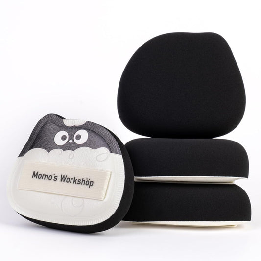 Lamb Toto Airy Marshmallow Puff,Makeup Sponge,Rubycell Material,Pointed Tip for Concealer + Flat Side for Foundation, Longwear Makeup, Travel Friendly & Reusable,2pcs Puffs & Storage Case-Velvo Beauty