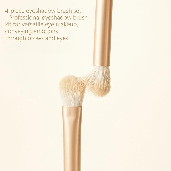 Eyeshadow Makeup Brushes Set with Case 4 PCS Soft Synthetic Hairs Eye Makeup Brushes for Blending Eyebrow Eyeliner Eyeshadow (Lightblue)-Velvo Beauty