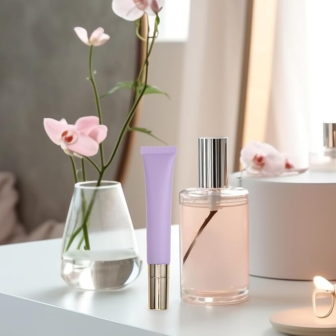Empty Eye Cream Squeeze Tubes: 20ml Refillable Essential Oil Roller Sample Travel Container Cosmetics Roll on Bottle Dispenser for Lip Balm Gloss-Velvo Beauty
