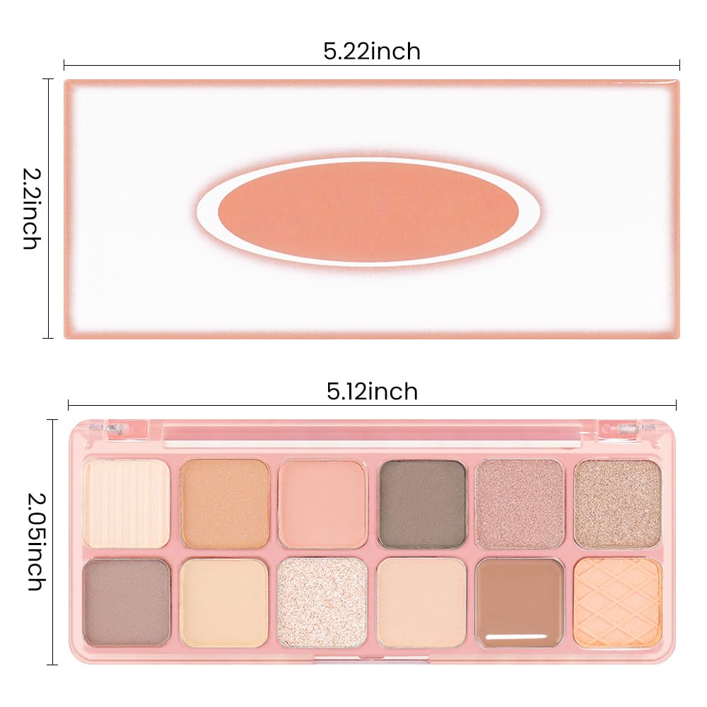 AMY'S DIARY 12Color Light Pink Purple Eyeshadow Palette, Long-Lasting, and Highly Pigmented. Elevate Your Eye Makeup– Unleash Your Unique Style (05#)-Velvo Beauty