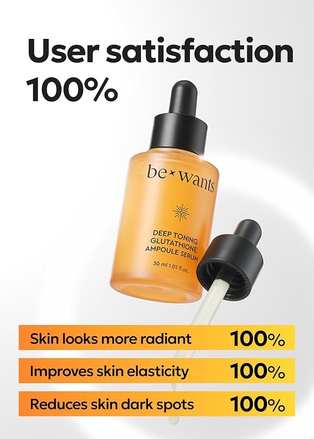 Bewants Deep Toning Glutathione Ampoule Serum | Korean Skincare with Vitamin C & Calendula Extract Oil, 1.01 fl.oz + 0.33 fl.oz (2 Pack)-Velvo Beauty