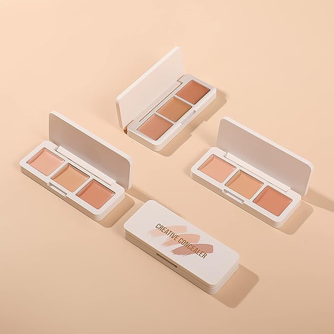 IFiona Tricolor Concealer to Cover Spots,Stains,Acne,Freckles and Brighten Skin Color Concealer Palette-Velvo Beauty