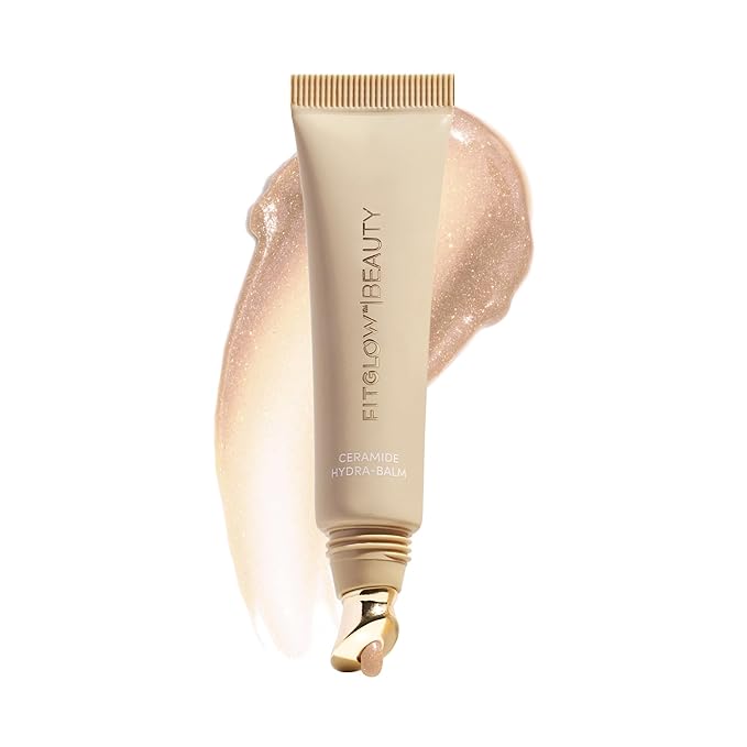 Fitglow Beauty Ceramide Hydra-Balm Lip Gloss | Hydrating Lip Serum with Peptides & Glutathione | Plumping & Anti-Aging Lip Skincare | Dry & Chapped Lip Repair | Vegan & Cruelty-Free | 12g - Bubbles-Velvo Beauty
