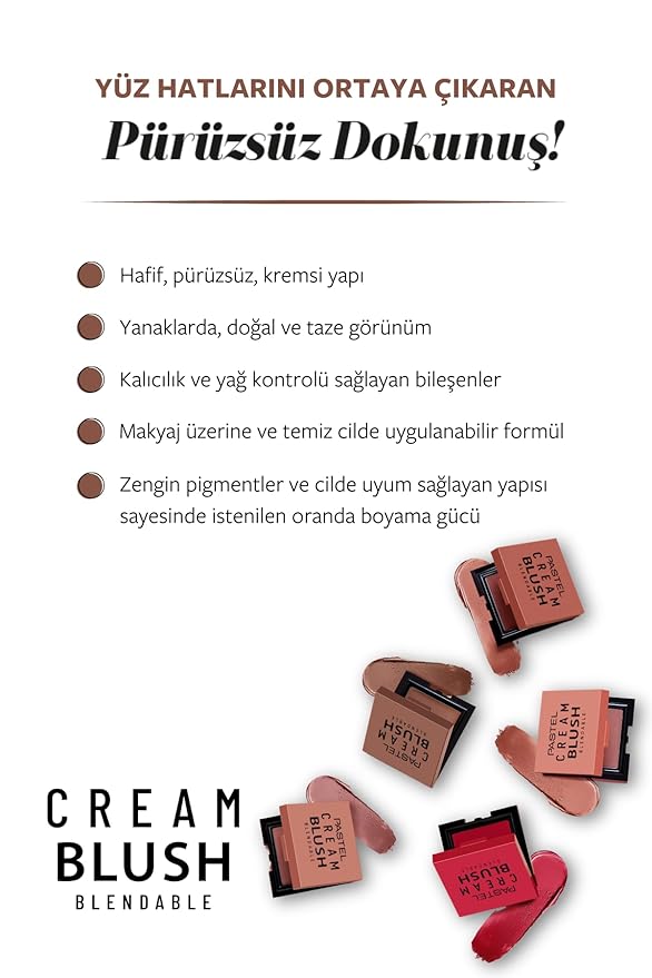 Pastel Cream Blush 50 | Fresh | Healthy & Natural Look | Ligh Weighted Formula | Sebum Control Richly Pigmented | Easily Blendable | Long Lasting | Semi Matte | 0.18 oz.-Velvo Beauty
