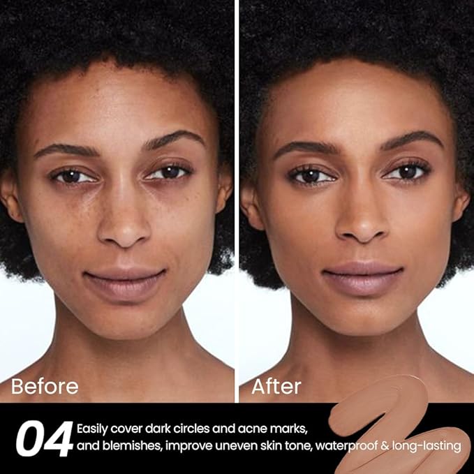 1 Pack Liquid Foundation Cream for Face Makeup,Durable Full Coverage Matte Concealer Make Up,Oil Control & Waterproof Base Primer -0.35 Fl.Oz (04#)-Velvo Beauty