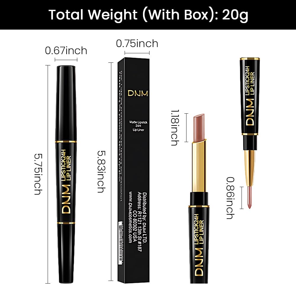 Kaely 2-in-1 Nude Brown Beige Velvet Matte Lip Liner & Lipstick Combo Set Kit for Women, Magic 24 Hours Lipstick and Lip Liner Makeup Set Stain Long Lasting Waterproof labial 48-Velvo Beauty