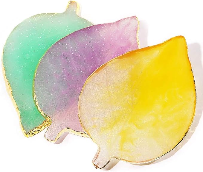 1 Pcs Leaf Resin Nail Art Palette Painting Makeup Palette Tray Cosmetic Nail Gel Polish Colors Mixing Pallet Pink-Velvo Beauty