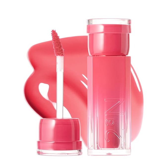 2aN Glaze Bouncing Tint – Lightweight, Moisturizing Lip Tint with High-Shine Finish, Smooth, Light Plumping, Comfortable Wear, Korean Makeup (Bubbly, 0.16 oz)-Velvo Beauty