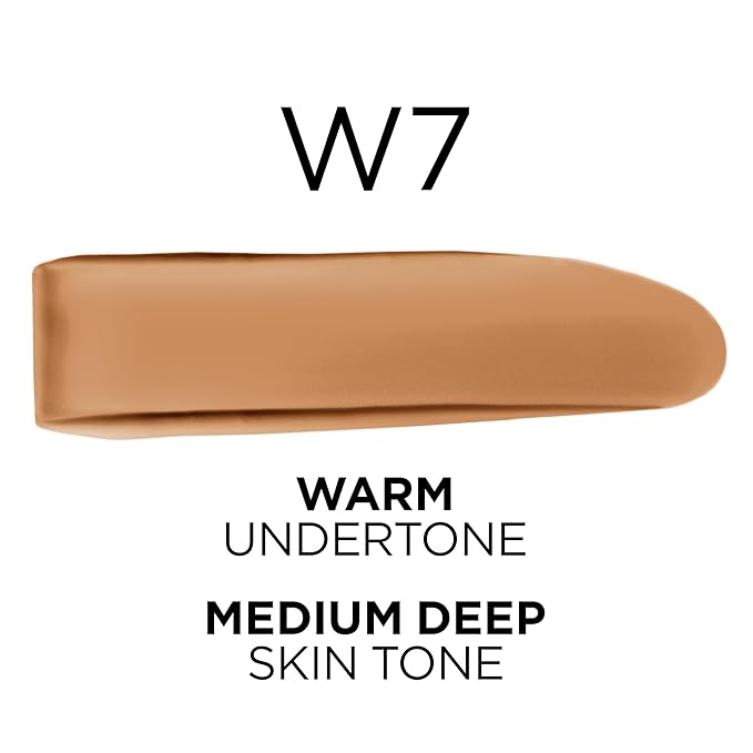 L'Oreal Paris True Match Super-Blendable Foundation, Medium Coverage Liquid Foundation Makeup, W7, Medium Deep, 1 Fl Oz-Velvo Beauty