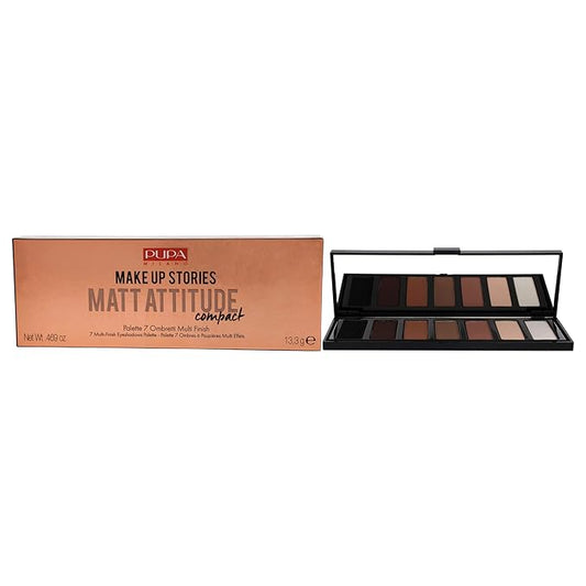 Pupa Milano Make Up Stories Eyeshadow Palette 003 Matt Attitude - 7-Shade Shadow Collection with Matte, Satin, and Metallic Color Options - High Pigment Formula - Soft, Blendable Texture - 0.469 oz-Velvo Beauty