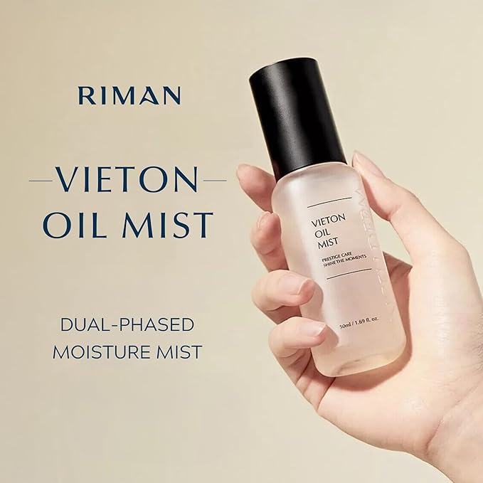 INCELLDERM Riman Vieton Oil Mist | 50ml | Bi-Phasic Hydration with Camellia Seed Oil & Seaberry Water | Korean Skincare Mist for Moisture, Balance & Radiance | Natural Facial Spritz Moisturizer-Velvo Beauty
