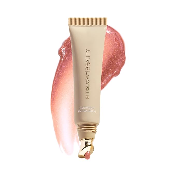 Fitglow Beauty Ceramide Hydra-Balm Lip Gloss | Hydrating Lip Serum with Peptides & Glutathione | Plumping & Anti-Aging Lip Treatment | Dry & Chapped Repair | Vegan & Cruelty-Free | 12g - Glow Getter-Velvo Beauty