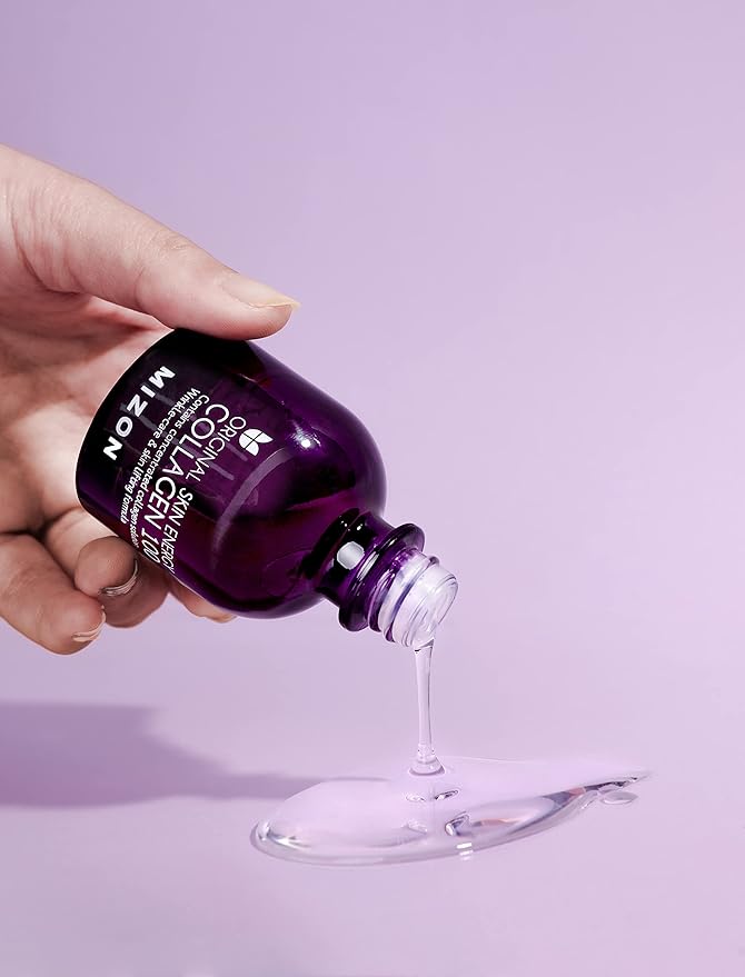 MIZON Collagen 100 Korean Ampoule with Concentrated Marine Collagen Elasticity Booster Serum Peptides Deep Hydration (1.01 fl. oz)-Velvo Beauty