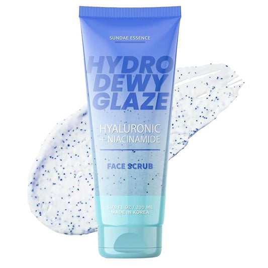 Hyaluronic Acid Facial Scrub - Dermatologist Tested, Anti-Aging, Korean Skin Care, Hydrates & Plumps Dry Skin, Improves Texture & Firmness - Gentle, Vegan, 95% Natural - 1 Pack-Velvo Beauty