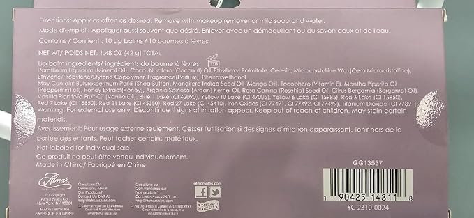 Expressions 10pc Lip Balm Collection -Hydrating Lip Balms Infused- Enriched Lip Balm Set-Velvo Beauty