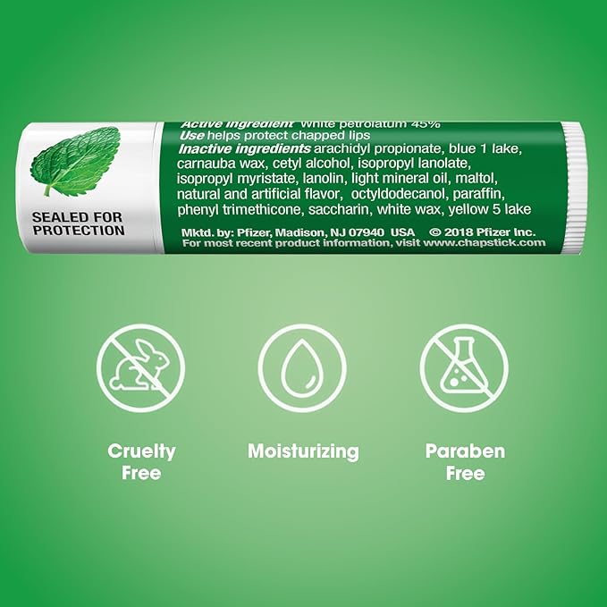 ChapStick Classic Skin Protectant Flavored Lip Balm Tube, 0.15 Ounce, 12 Count (Pack of 1)-Velvo Beauty