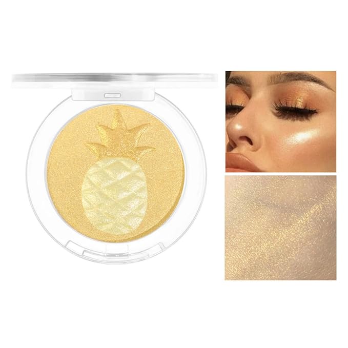 Highlighter Makeup Palette Face Highlighter Palette Glitter Highlighter Powder Palette Iluminadores de Maquillaje for Face Highlighters & Illuminator (Gold)-Velvo Beauty