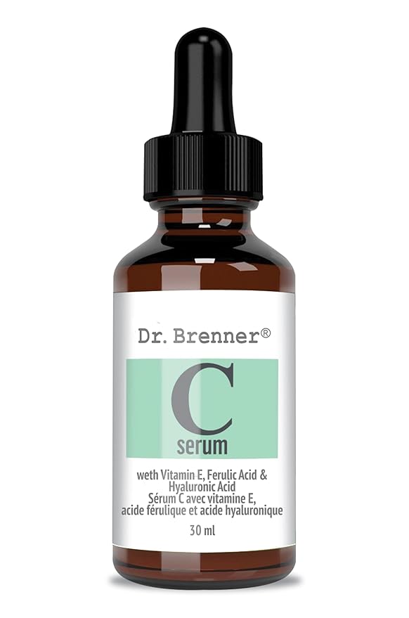 Vitamin C Serum 20% Pure L-Ascorbic Acid, Ferulic Acid, Vitamin E and Hyaluronic Acid for Face and Eyes Natural Anti Aging Anti Wrinkle 1oz. by Dr. Brenner-Velvo Beauty