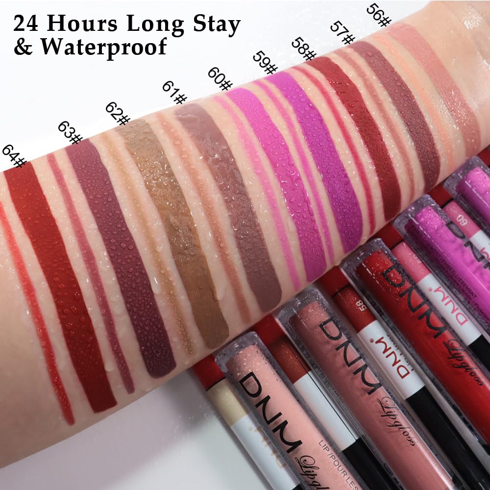 evpct 2Pcs Maroon Matte Lip Liner and Lipstick Combo Set for Women, Maroon Lip Combo Set Liquid Lips Stick Gloss and Lipliner Stains Set Long Lasting Waterproof, Lips Makeup 24 Hours originales-Velvo Beauty