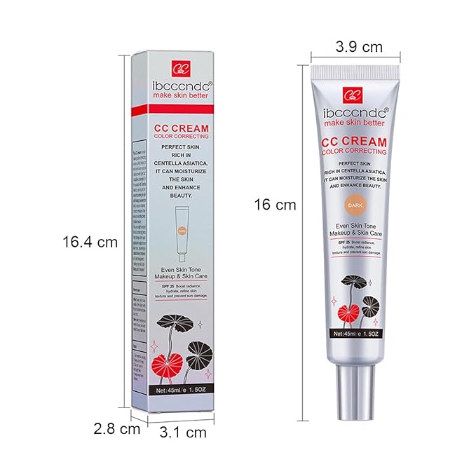 Color Correcting CC Cream with SPF 25,Full-Coverage Foundation,Hydrating Serum,Refine Skin Texture, Avoid Sun Damage (Light, 45 ml)-Velvo Beauty