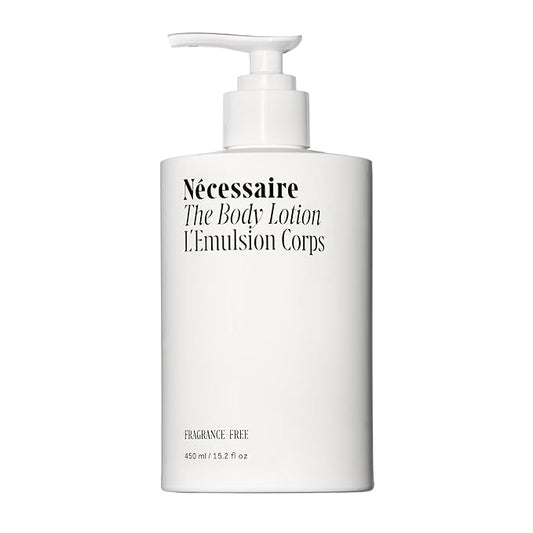 Nécessaire The Body Lotion with Pump. Fragrance-Free. Multi-Peptide Firming Lotion to Moisturize, Firm, Strengthen. 2.5% Niacinamide, Vitamin C/E + Omega 6/9. 450ml / 15.2 fl oz-Velvo Beauty