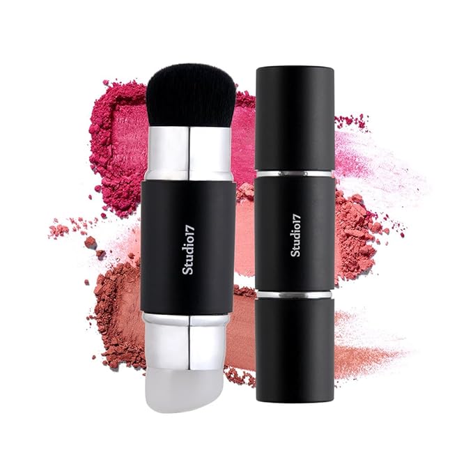 Dual Ended Silicone Tip Blush Brush | Korean Olive Young Makeup Tool for Contouring & Blush Application | Skin-Friendly Non-Irritating Professional Face Makeup Brush-Velvo Beauty