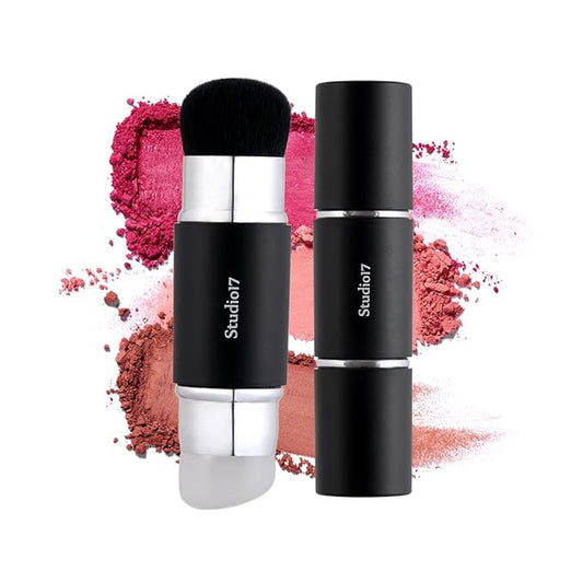 Dual Ended Silicone Tip Blush Brush | Korean Olive Young Makeup Tool for Contouring & Blush Application | Skin-Friendly Non-Irritating Professional Face Makeup Brush-Velvo Beauty