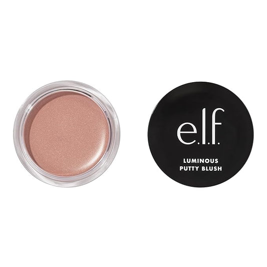 e.l.f. Luminous Putty Blush, Putty-to-Powder, Buildable Blush With A Subtle Shimmer Finish, Highly Pigmented & Creamy, Vegan & Cruelty-Free, Maui-Velvo Beauty