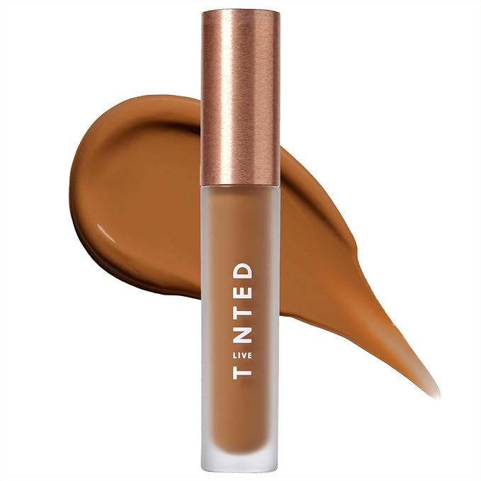 Live Tinted Hueskin Serum Concealer - Medium-to-Full Coverage Concealer with Niacinamide, & Hyaluronic Acid for Dark Circles, Fine Lines & Wrinkles, Buildable Long-Lasting Formula, 0.35 oz - Shade 4-Velvo Beauty