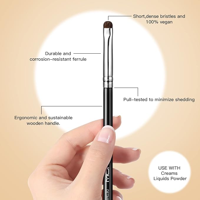 EIGSHOW Concealer Brush, Detail Shader Makeup Brush for Blending Eyeshadow, Concealing Small Blemishes and Imperfections - Precision Application (E867)-Velvo Beauty