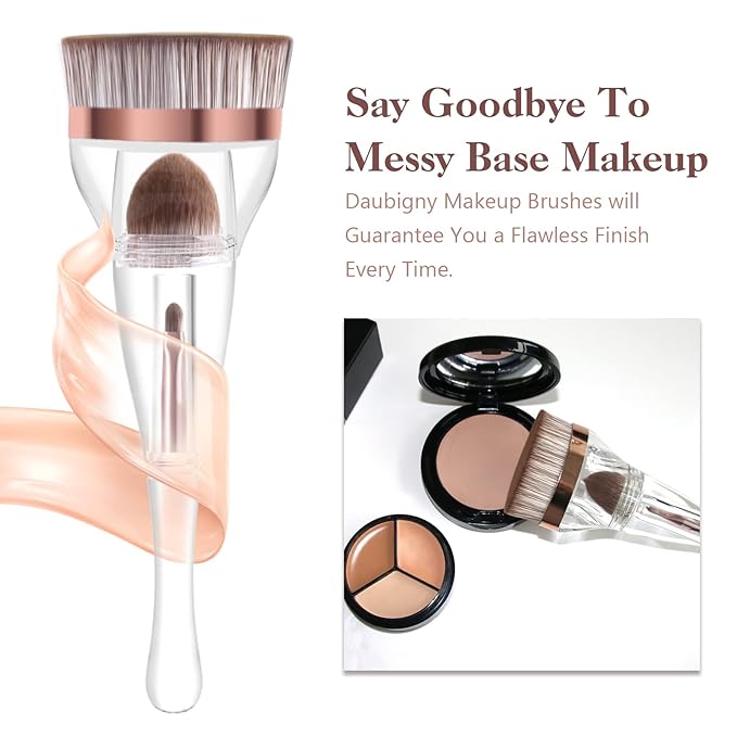 Makeup Brushes, Daubigny Perfect 3IN1 Makeup Brush for Face Blush Liquid Powder Foundation Brush for Blending Liquid, Cream or Flawless Powder Cosmetics with Great Gift Case-Velvo Beauty