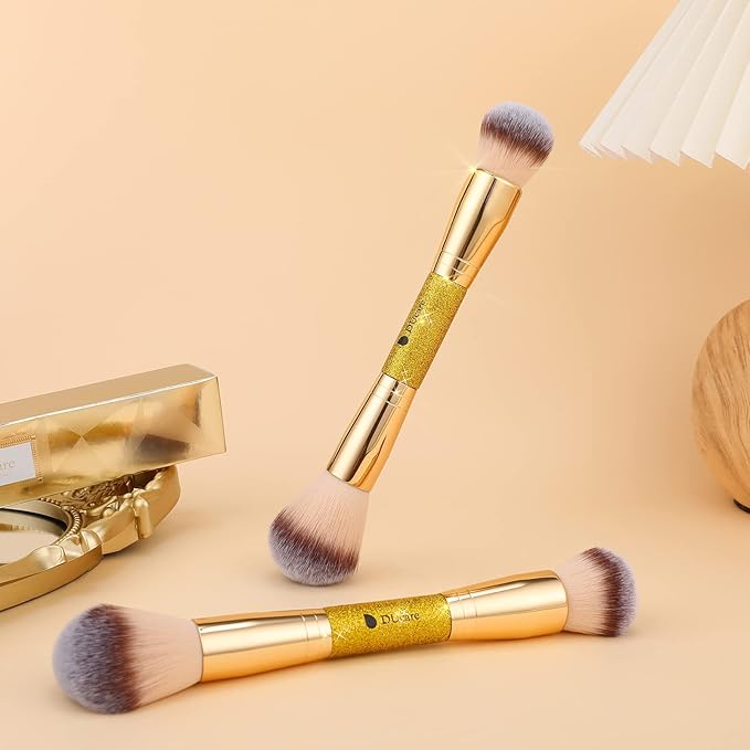 DUcare Foundation Powder Brush Double Ended Blush Makeup Brushes, Duo Bronzer Blush ideal for cream or powder-Velvo Beauty