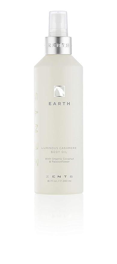 Zents Luminous Cashmere Body Oil (Earth Fragrance) | Moisturizing Body Oil with Vitamin E & Organic Coconut Oil | Softens & Smooths Skin | 8 fl oz-Velvo Beauty