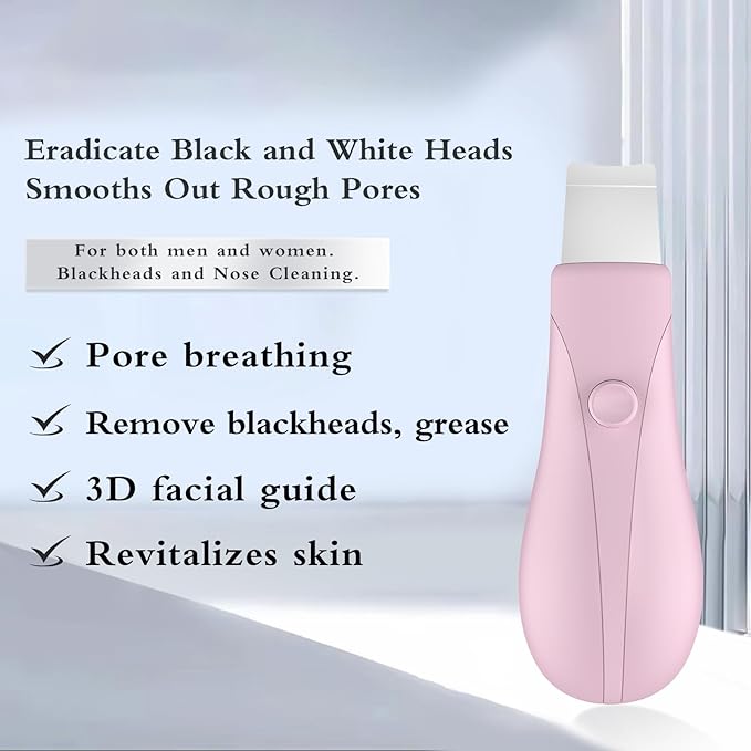Skin Scrubber Face Spatula Skin Spatula Pore Cleaner Blackhead Remover Tools for Facial Deep Cleansing Skin Care Tool for Men and Women (Pink)-Velvo Beauty