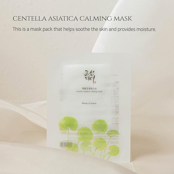 Beauty of Joseon Centella Asiatica Calming Mask Daily Moisturizing Soothing Cica Face Sheet Mask for All Skin Types, Korean Skincare Stuffers for Men Women, 10 sheets-Velvo Beauty