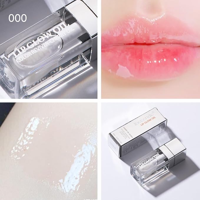 Plumping Lip Oil, Long Lasting Hydrating Lip Gloss Tinted Lip Balm Non-sticky Revitalizing, Transparent Lip Care Oil for Dry Lip (Clear)-Velvo Beauty