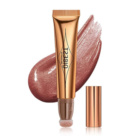 MEICOLY Liquid Highlighter Beauty Wand,Highlight Stick with Cushion Applicator,Lightweight Super Silky Cream Face Illuminator Highlight Stick,05 Rose Gold-Velvo Beauty