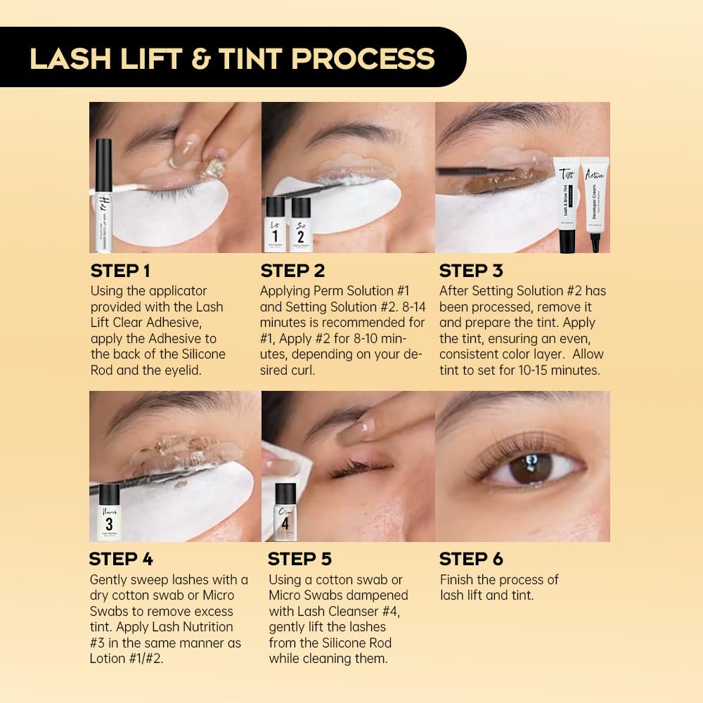 GOLLEE Lash Lift and Black Color Kit Brow Lamination Kit Black Eyelash & Eyebrow Set Eyelash Perm Kit With Detail Instruction and Complete Tools Easy For Beginner Achieve Salon-Quality at Home-Velvo Beauty