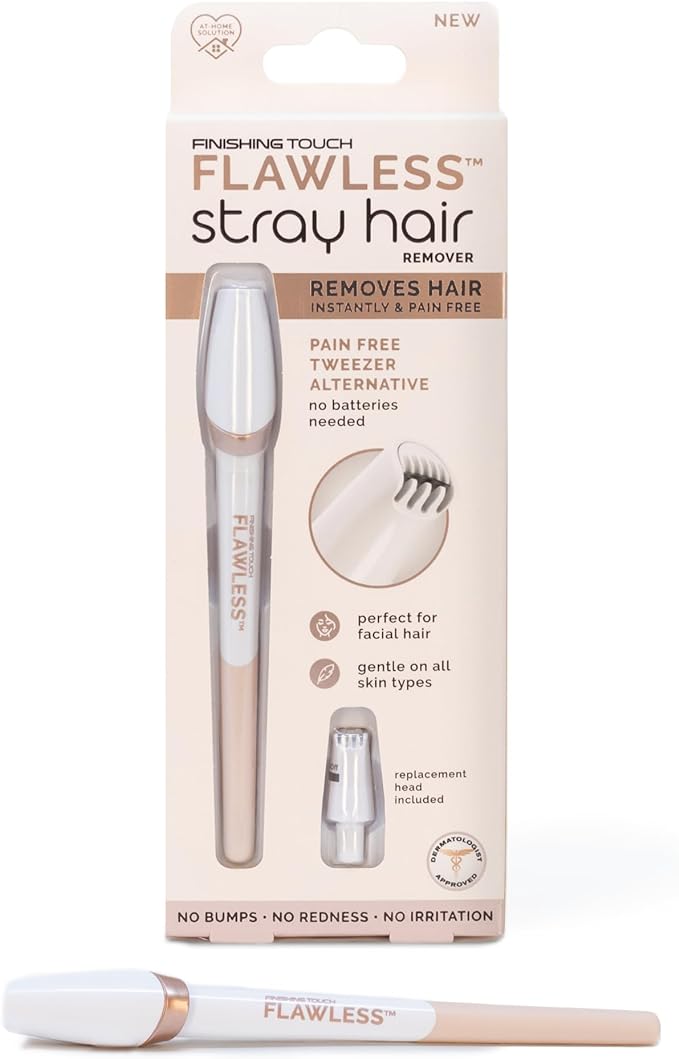Finishing Touch Flawless Stray Hair Remover, Precise Micro-Blade Hair Removal Tool, Designed to Painlessly Cut Stray Hairs from Chin and Lips to Fingers and Toes, for All Skin Types-Velvo Beauty