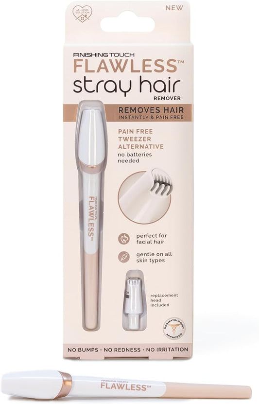 Finishing Touch Flawless Stray Hair Remover, Precise Micro-Blade Hair Removal Tool, Designed to Painlessly Cut Stray Hairs from Chin and Lips to Fingers and Toes, for All Skin Types-Velvo Beauty