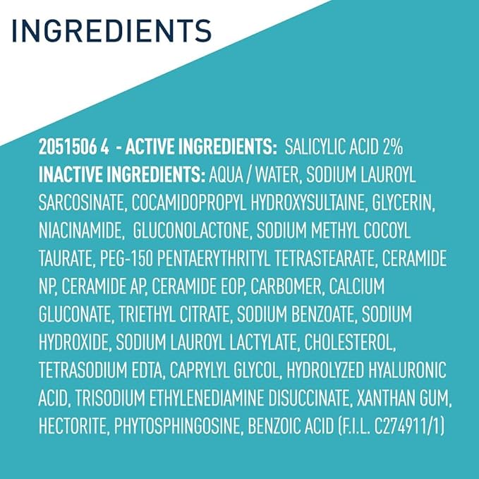 CeraVe Acne Treatment Face Wash, Salicylic Acid Cleanser with Purifying Clay, Niacinamide, and Ceramides, Pore Control and Blackhead Remover, 8 Ounce-Velvo Beauty