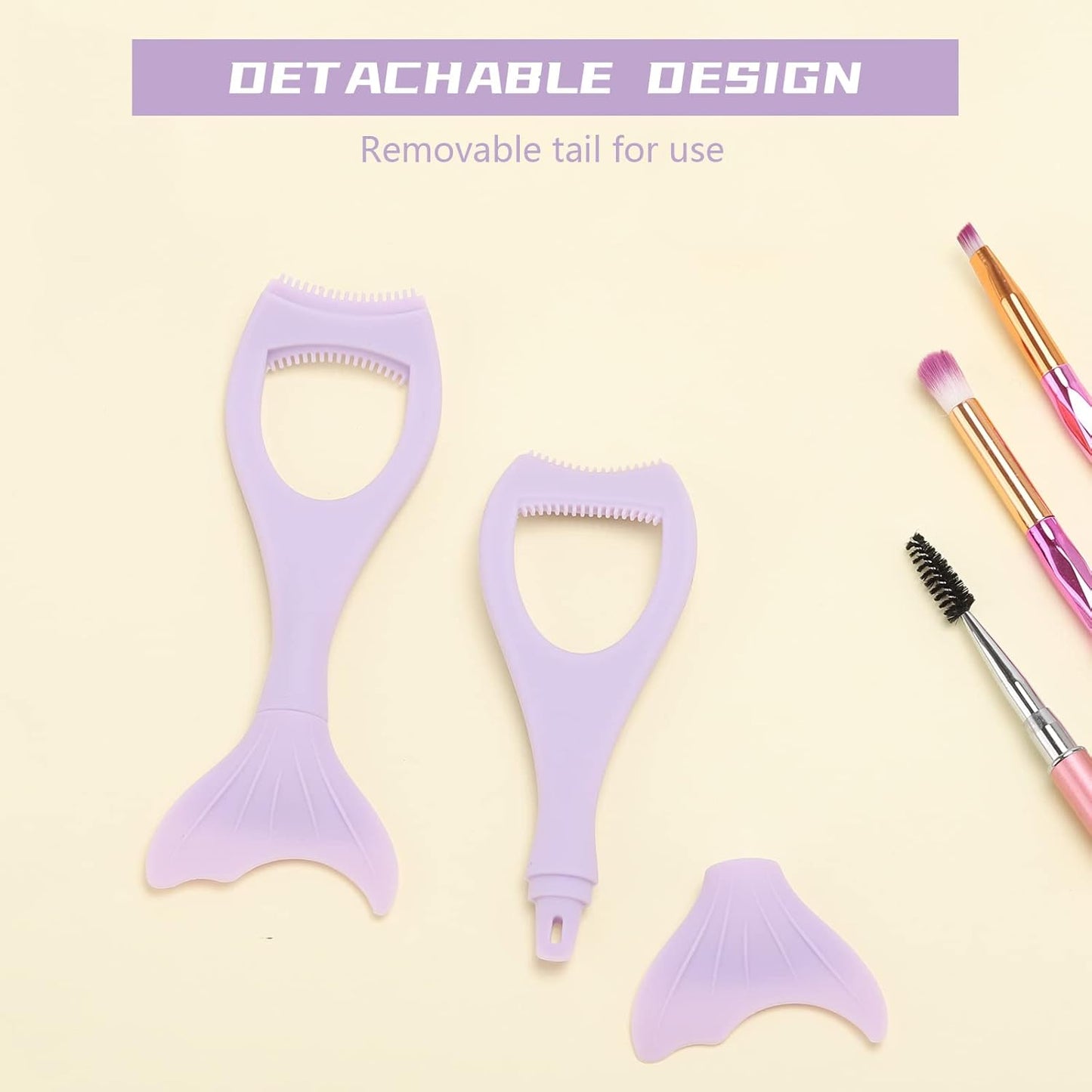 Tbestmax 2 in 1 Mascara Eyeliner Guard, Silicone Mascara Lash Shield Applicator, Eyelash Comb Purple 2 Pcs-Velvo Beauty