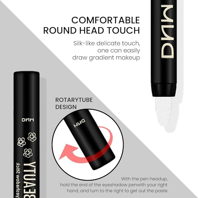 evpct Pearl White Shimmer Cream Eye Shadow Brightener Sticks Set for Eyes, White Shimmery Matte Pencil Eye shadow Applicator Stick Pen Palette Makeup Waterproof sombras en crema para ojos 01#-Velvo Beauty