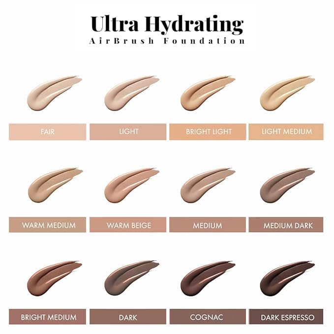 Jerome Alexander Airbrush Foundation Ultra Hydrating, Spray Foundation Makeup with 2x the Active Ingredients, Ultra-Light, Buildable, Full Coverage Formula (Bright Light)-Velvo Beauty