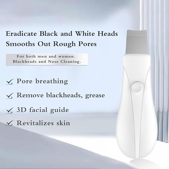 Skin Scrubber Face Spatula Skin Spatula Pore Cleaner Blackhead Remover Tools for Facial Deep Cleansing Skin Care Tool for Men and Women (White)-Velvo Beauty
