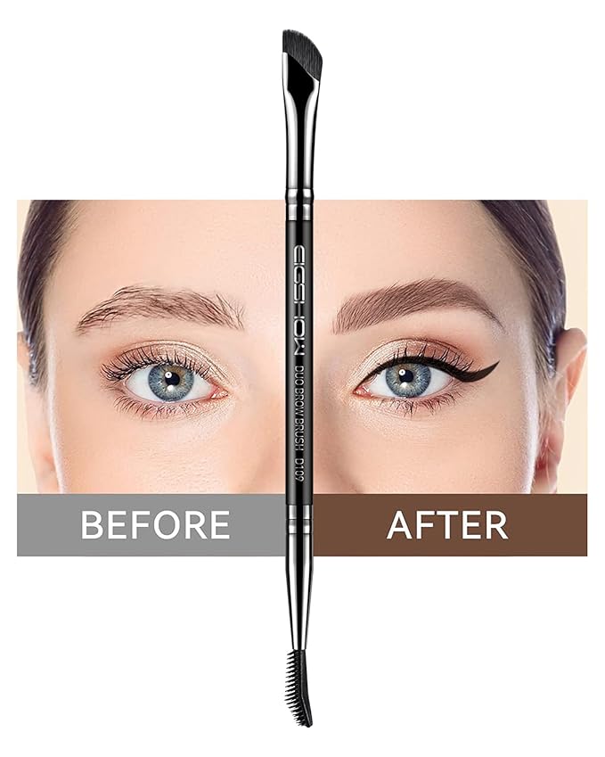 EIGSHOW Dual-Ended Precision Eyebrow Brush and Comb for Eyeliner Lining, Sculpting Brows, Professional Eye Makeup Tools (D109)-Velvo Beauty