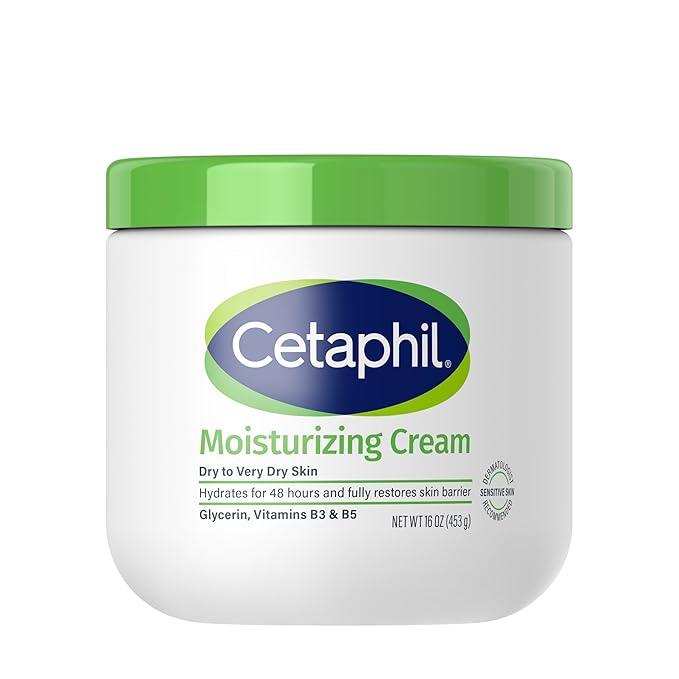 Cetaphil Face & Body Moisturizer, Hydrating Moisturizing Cream for Dry to Very Dry, Sensitive Skin, NEW 16 oz, Fragrance Free, Non-Comedogenic, Non-Greasy-Velvo Beauty
